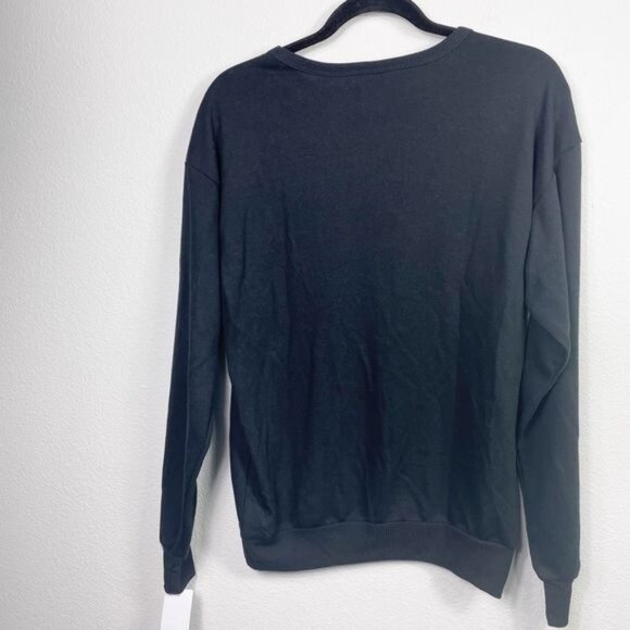 Disney Jerry Leigh Mickey Mouse Black Keyhole Sweatshirt XS Soft Lightweight NWT - Picture 3 of 7